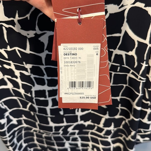 MAX MARA STUDIO - CROCO STYLE PRINTED DRESS DESTINO - WHITE/BLUE - Picture 6 of 10